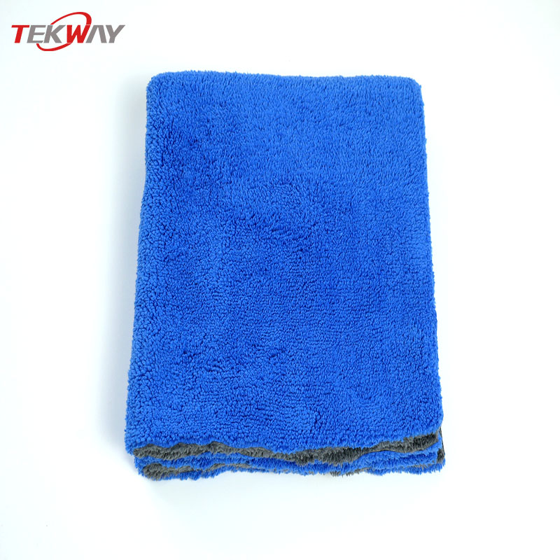 Tekway Highly Absorbent Car Wash Towels 600gsm coral fleece car towel cleaning cloth Drying Towel  (grey blue) 5