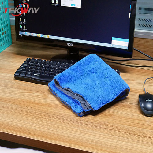Tekway Highly Absorbent Car Wash Towels 600gsm coral fleece car towel cleaning cloth Drying Towel (grey blue) 13