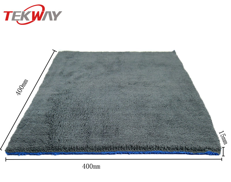 Tekway Highly Absorbent Car Wash Towels 600gsm coral fleece car towel cleaning cloth Drying Towel (grey blue) 14