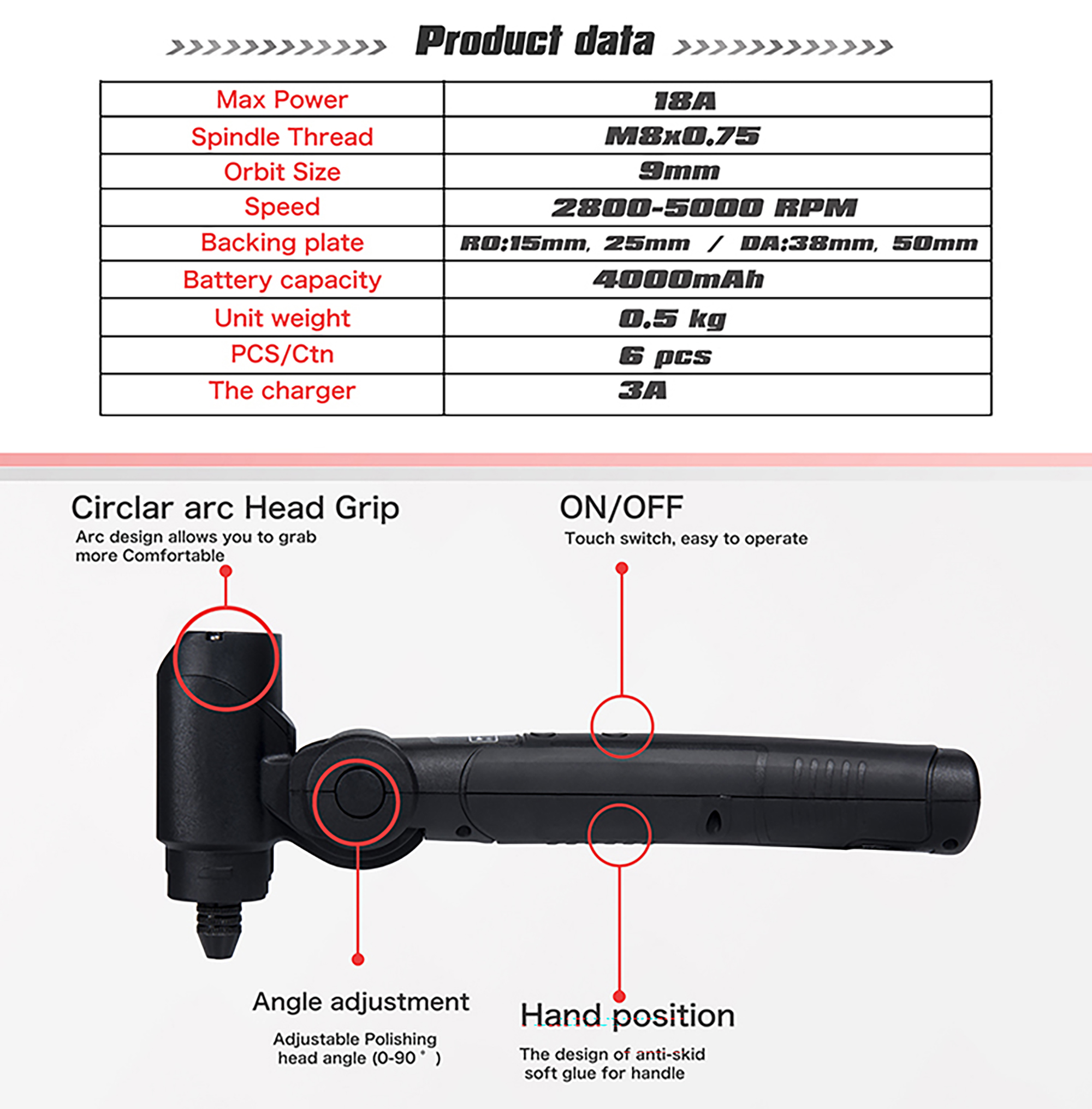 Quality TEKWAY RO/DA Polisher Mini Spot Grinder Multi-function Polisher Set for Car Detailing Manufacturer | Tekway 8