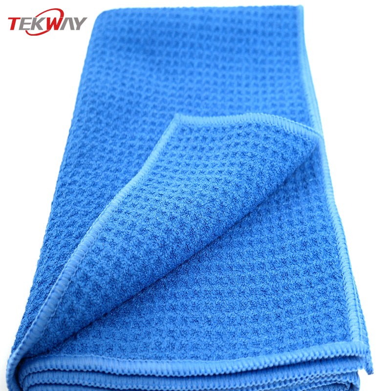 Tekway 40*30Microfiber waffle towel quick dry detailing waffle weave 300gsm microfibre car cleaning towels 1