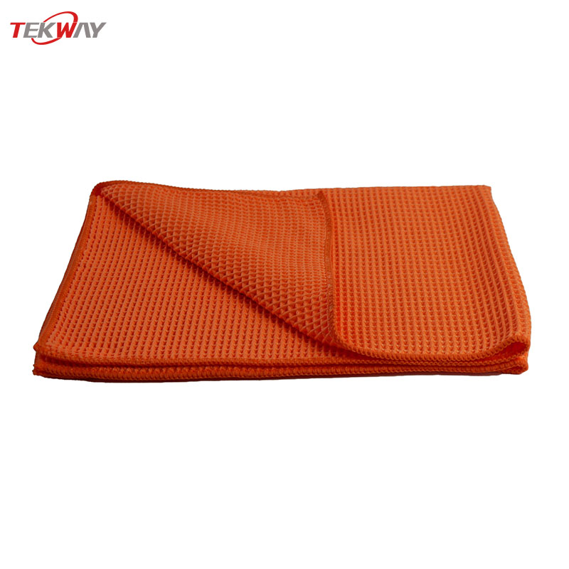 Tekway 40*30Microfiber waffle towel quick dry detailing waffle weave 300gsm microfibre car cleaning towels 6