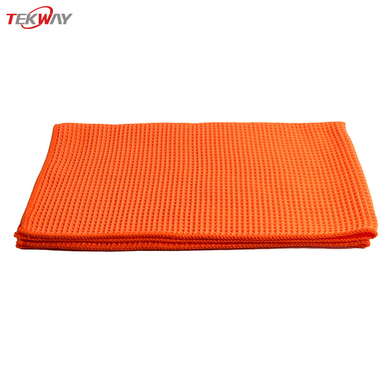 Tekway 40*30Microfiber waffle towel quick dry detailing waffle weave 300gsm microfibre car cleaning towels 5