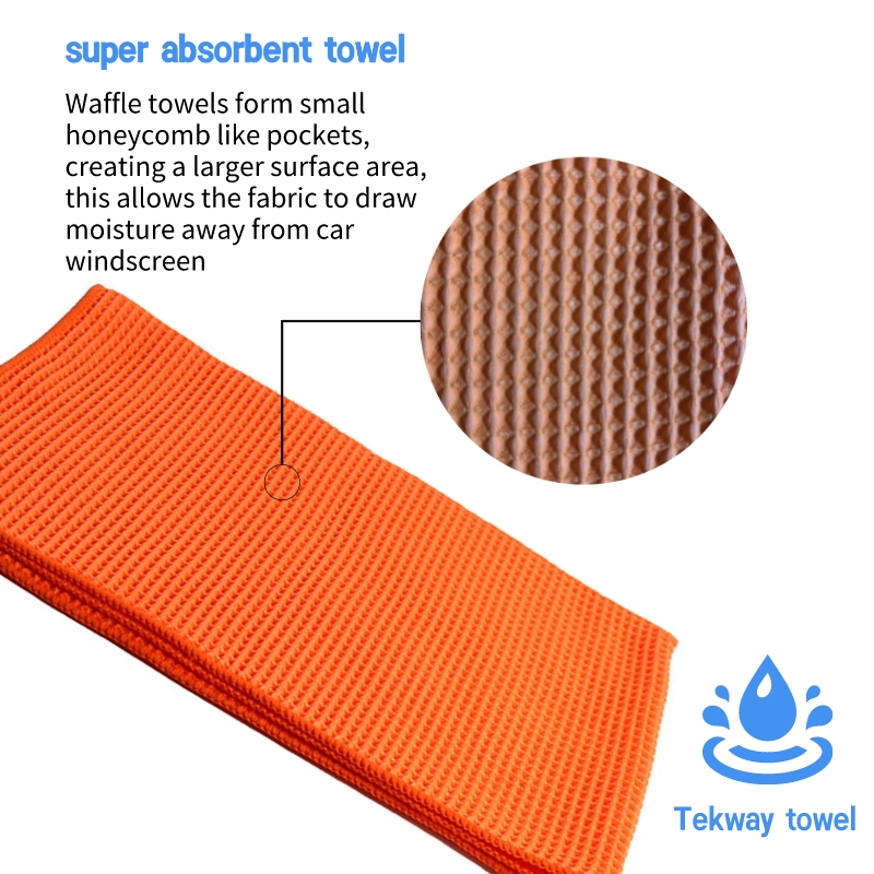 Tekway 40*30Microfiber waffle towel quick dry detailing waffle weave 300gsm microfibre car cleaning towels 8