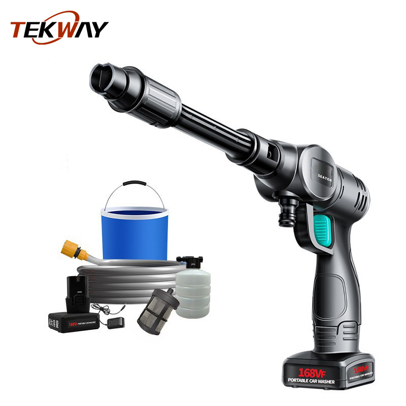 Wireless car washing machine household portable lithium battery cleaner high pressure spray spray car washing water gun 8