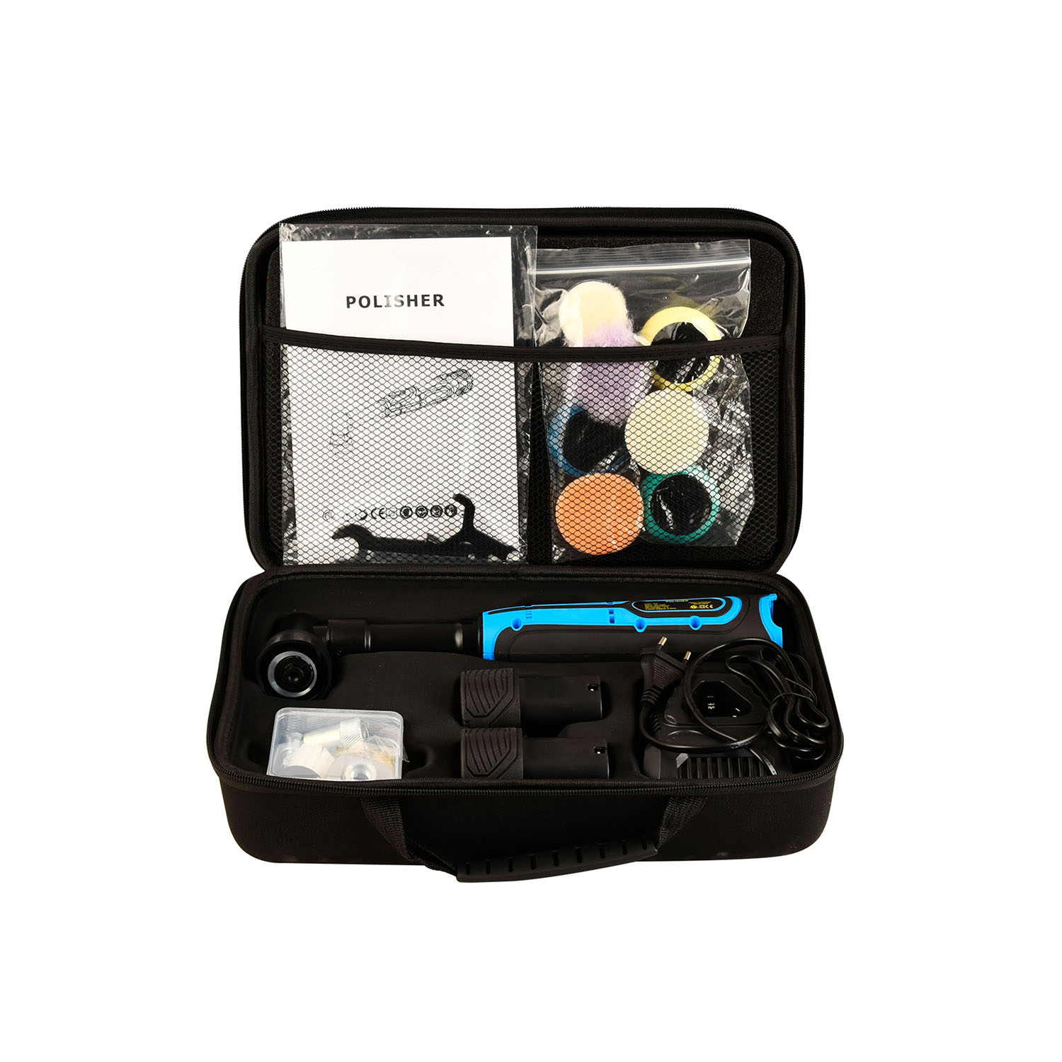 Quality Mini Car Polisher, Cordless Orbital Buffer with 2 Batteries Pads Kit Manufacturer | Tekway 4