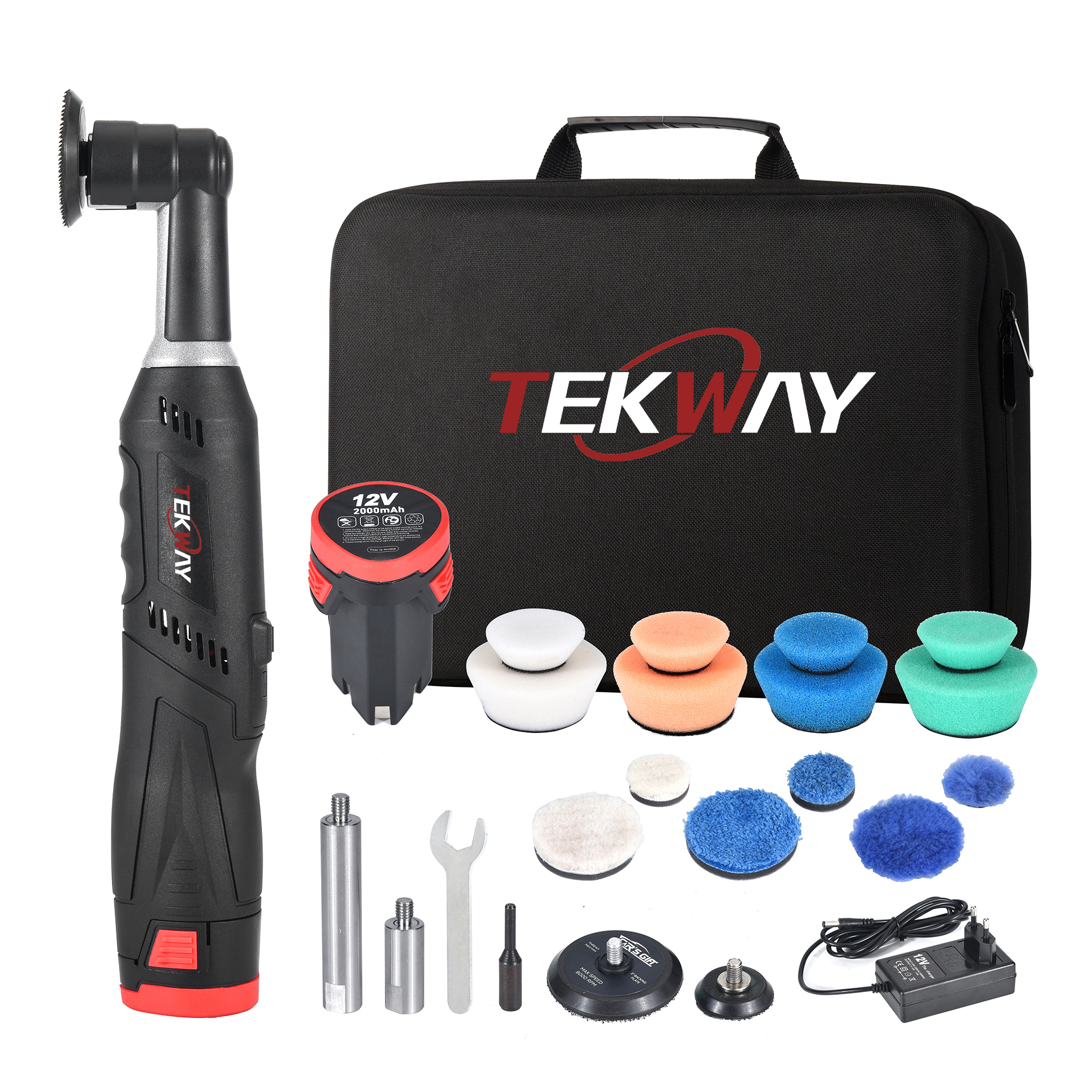 Best Cordless Mini Car Polisher TEKWAY Car Polisher RO/DA Mini Car Polisherwith 5 Variable Speeds 2000-5000RPM - Tekway 2