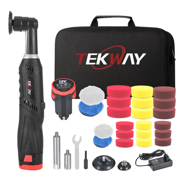 Best Cordless Mini Car Polisher TEKWAY Car Polisher RO/DA Mini Car Polisherwith 5 Variable Speeds 2000-5000RPM - Tekway 1