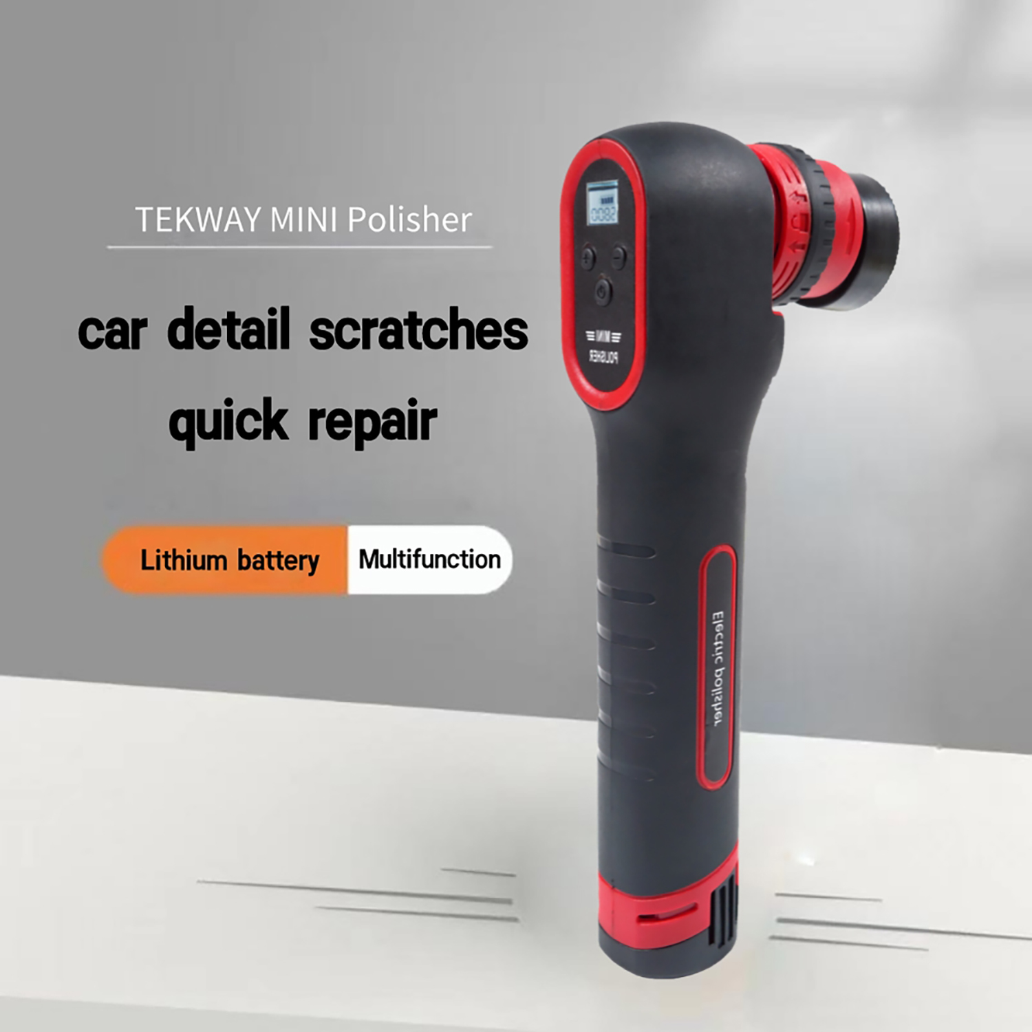 Мини-полировальная машина TEKWAY с бесщеточным двигателем для детейлинга автомобиля, многофункциональный цифровой дисплей, беспроводная мини-полировальная машина для детейлинга воском 7