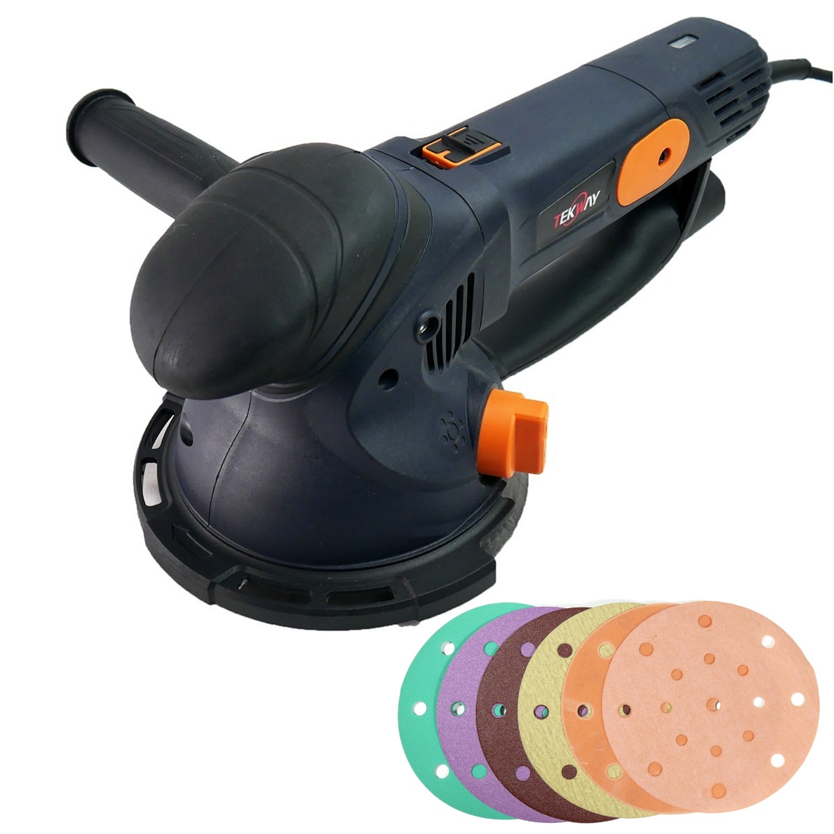 Electric Orbital Sander Polisher with 6 Support Pad, Two Modes for Coarse Grinding and Fine Grinding | Tekway 2