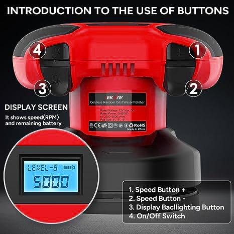 Best Handle type digital display cordless waxing machine 2000mAh lithium electric polishing machine Company - TEKWAY 11