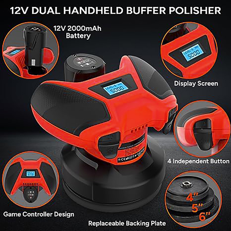 Best Handle type digital display cordless waxing machine 2000mAh lithium electric polishing machine Company - TEKWAY 12