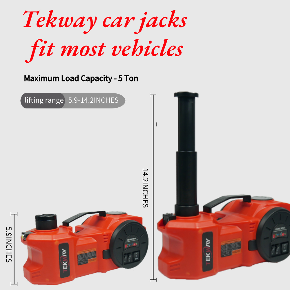 Tekway Electric Car Jack Kit 5Ton 12V Hydraulic Car Jack Lift with Electric Impact Wrench for SUV Change Tires Repai 10