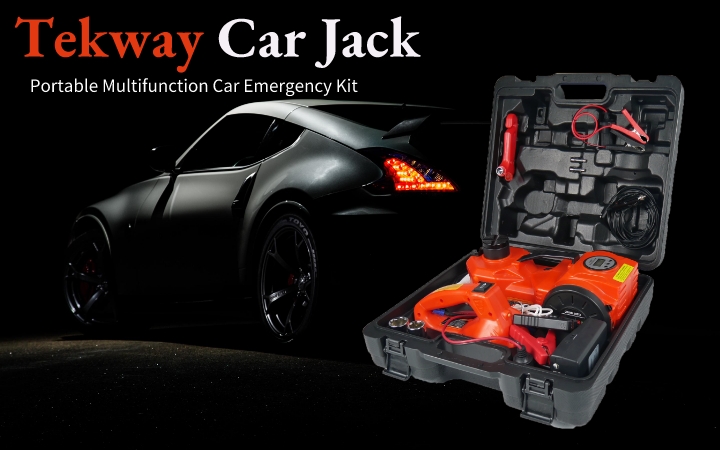 Tekway Electric Car Jack Kit 5Ton 12V Hydraulic Car Jack Lift with Electric Impact Wrench for SUV Change Tires Repai 7