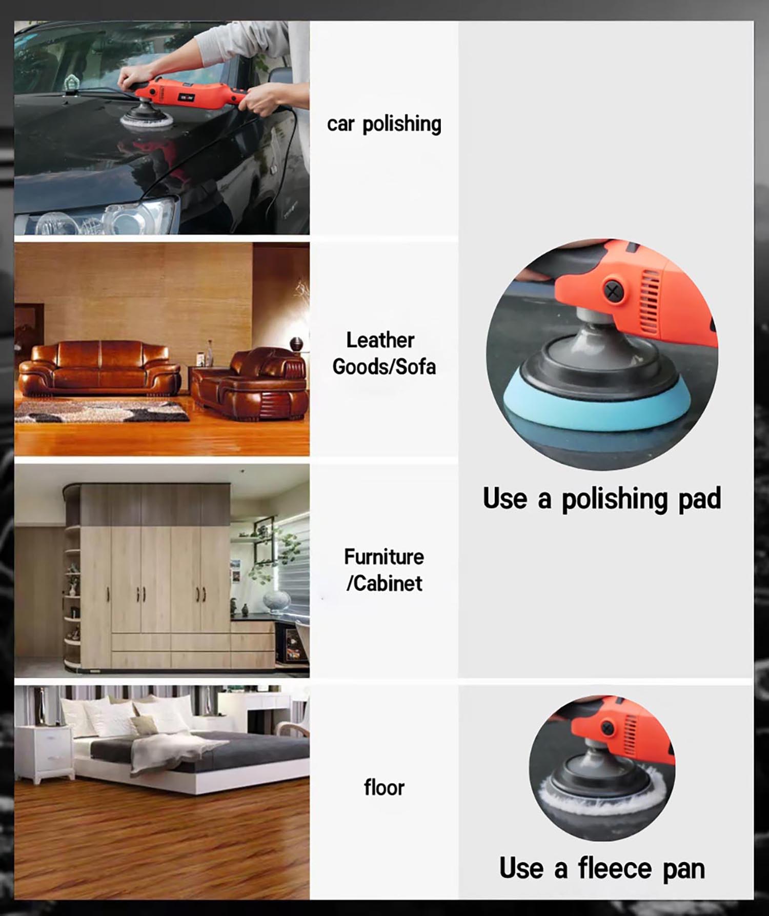 TEKWAY portable 900W car polishing machine Mga Power Tool 12V dual action polisher electric rotary polisher factory 10