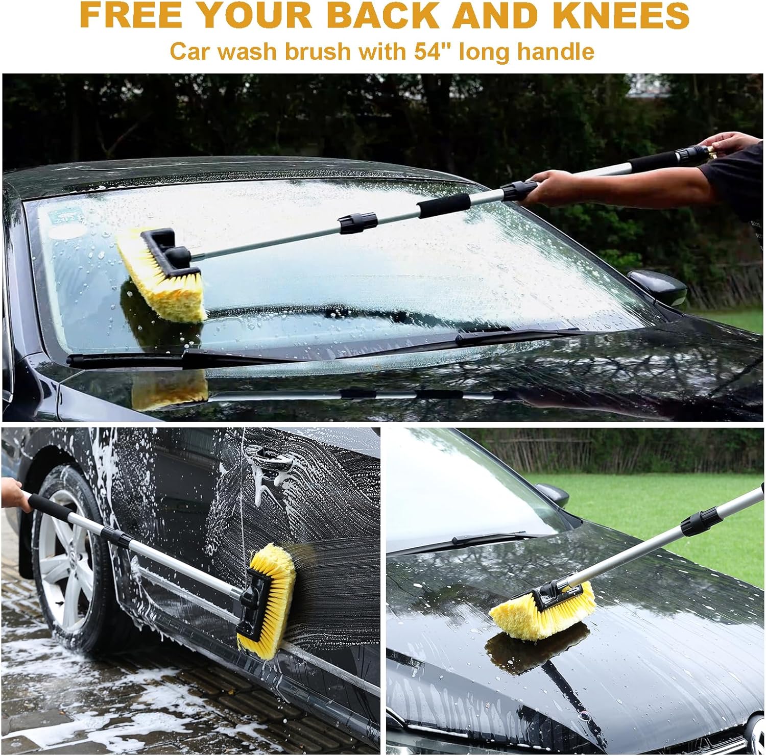 Best Car Wash Brush with Long Handle, Flow-Thru Soft Bristle Car Washing Brush Company - Tekway 9