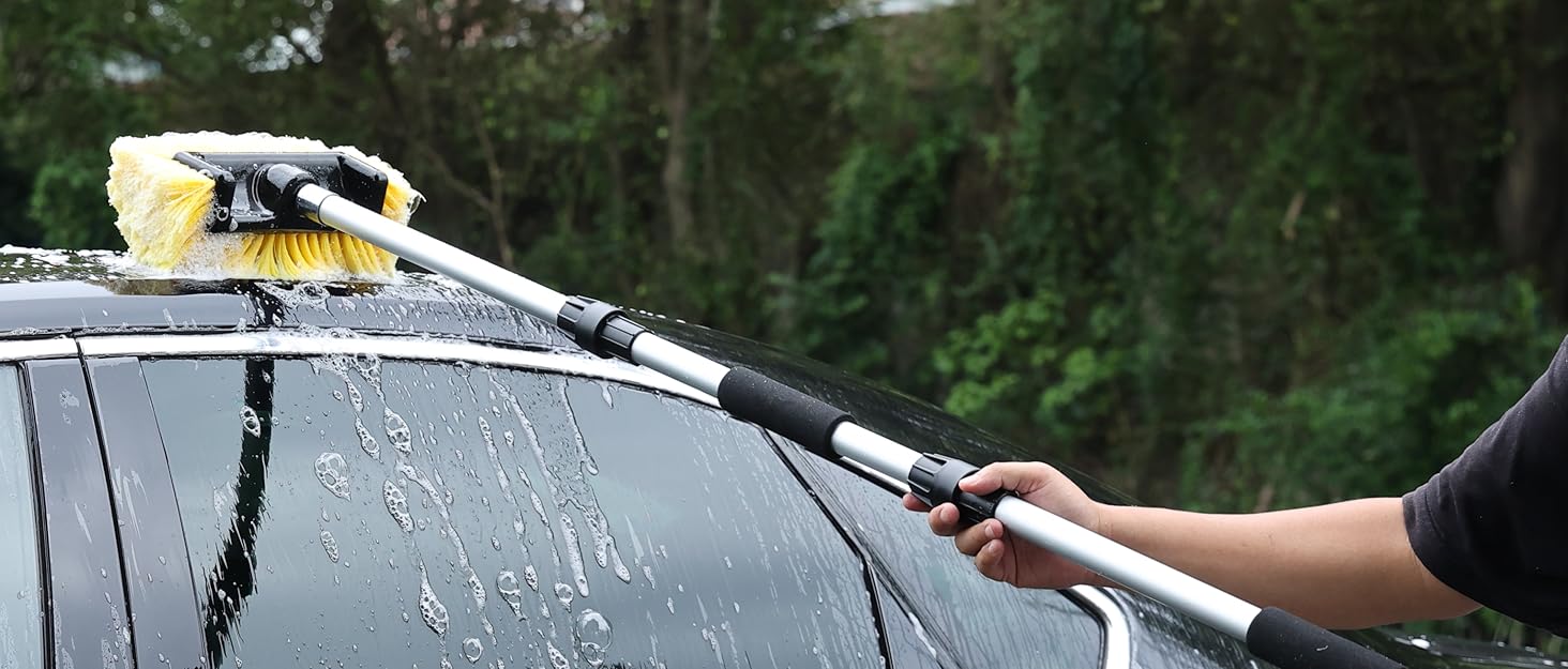 Best Car Wash Brush with Long Handle, Flow-Thru Soft Bristle Car Washing Brush Company - Tekway 8