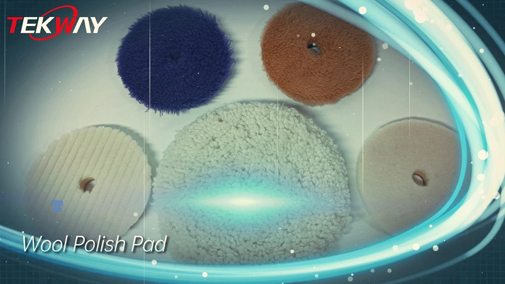 Tekway Microfiber Wool Buffing Pad 100% 8'' Double Wool Polish Pad 1