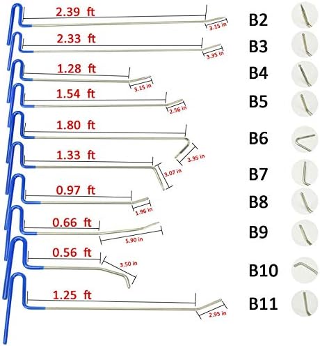 Best Paintless Dent Repair Rods Tool Auto Body Paintless Dent Repair Tools Kit for Door Dings Hail Repair 3