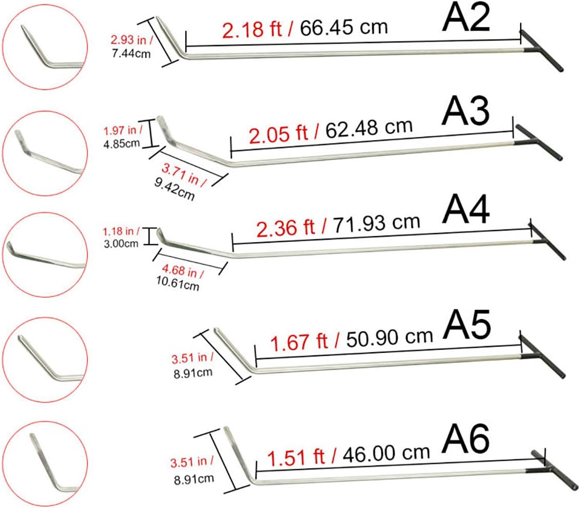 Best Paintless Dent Repair Rods Tool Auto Body Paintless Dent Repair Tools Kit for Door Dings Hail Repair 5
