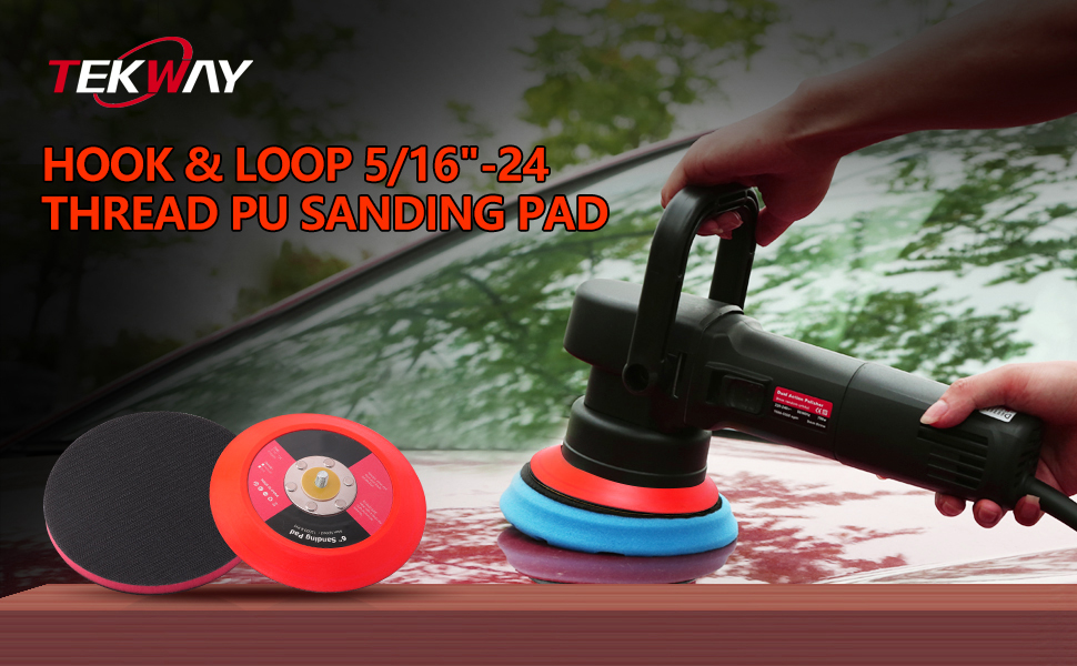 Tekway 6(150mm) Backing Pad Hook and Loop Backing Plate 5/16-24 Thread DA Air Random Orbital Sander/Polisher Backing 8