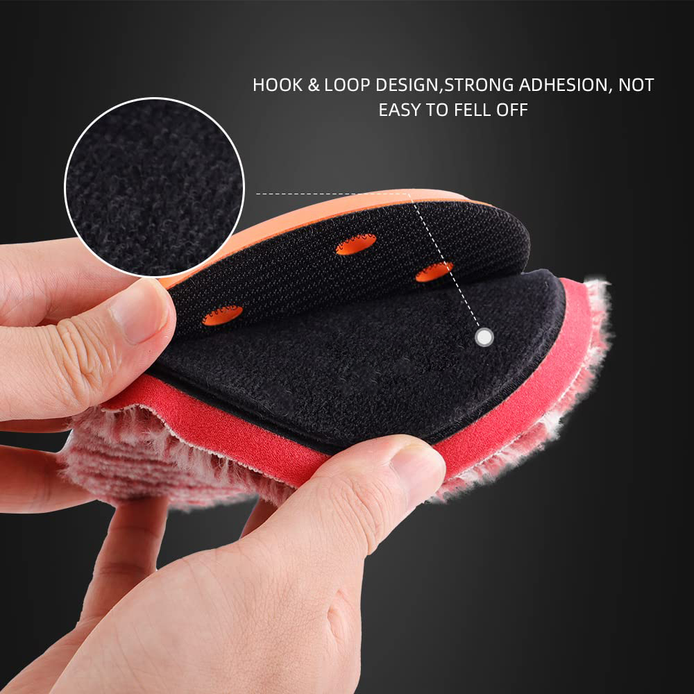 Wool Polishing Pads,, Short Hair Wool Buffing and Polishing Pad Set, Wool Buffing Wheel for Heavy Cut Company 6