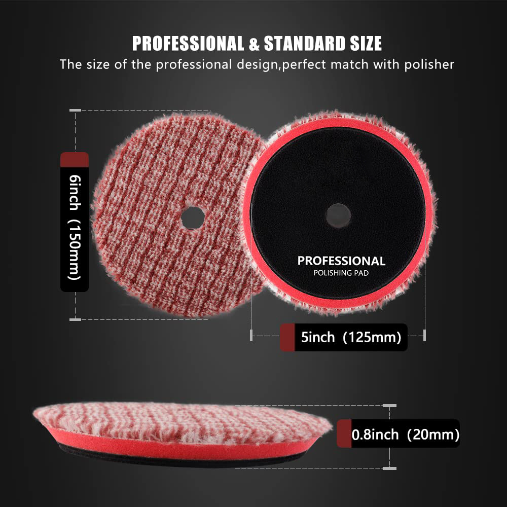 Wool Polishing Pads,, Short Hair Wool Buffing and Polishing Pad Set, Wool Buffing Wheel for Heavy Cut Company 5