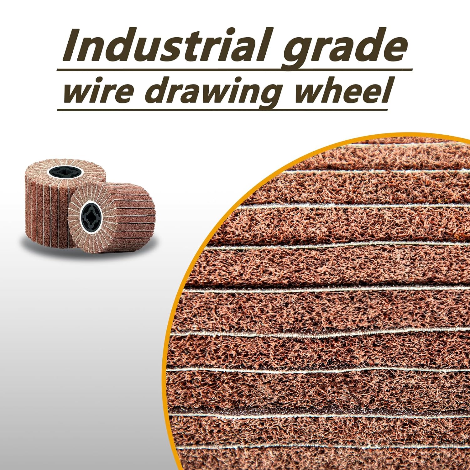 Best Non Woven Wire Abrasive Drawing Polishing Burnishing Wheel Flap Wire Brush Drum Surface Conditioning Tool 6