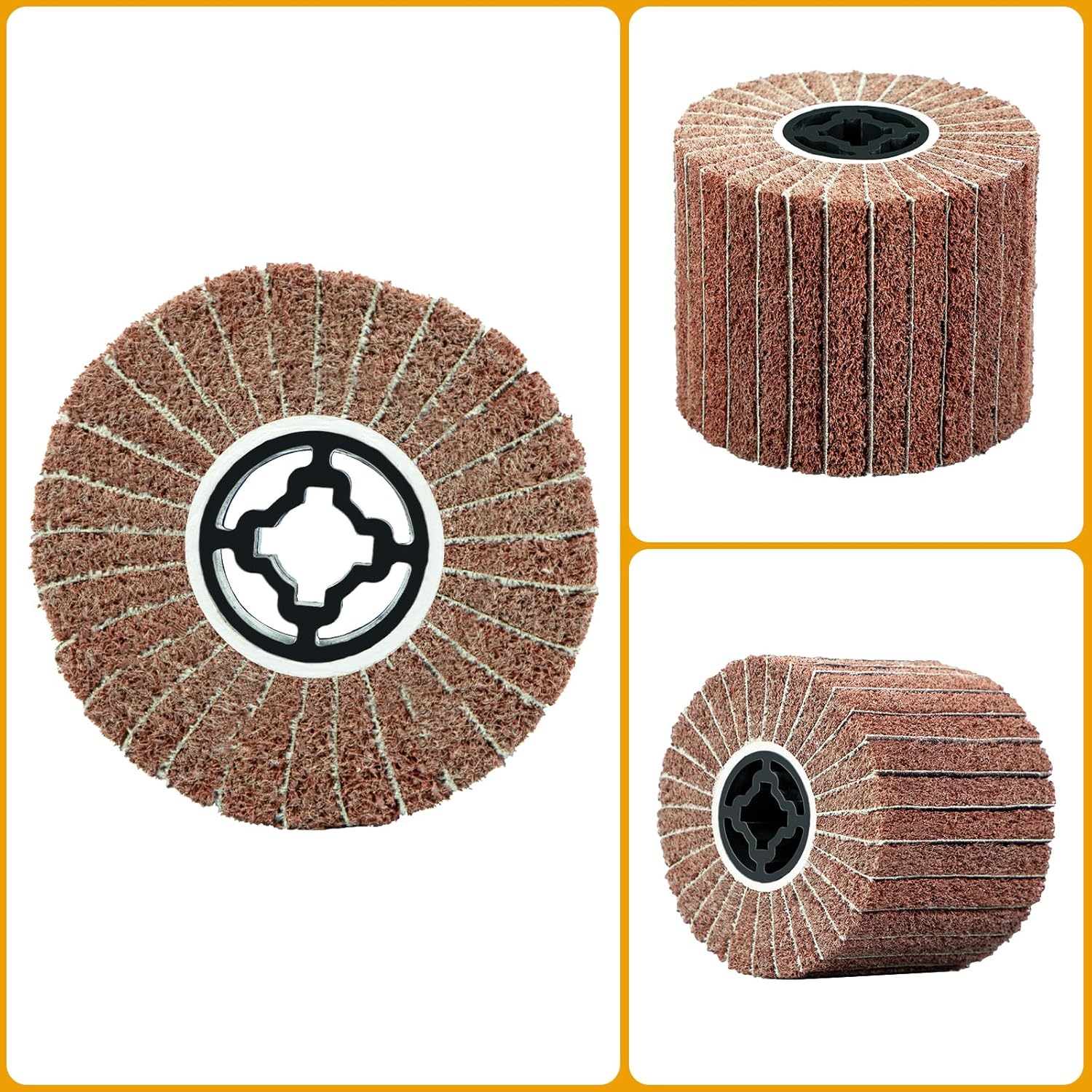 Best Non Woven Wire Abrasive Drawing Polishing Burnishing Wheel Flap Wire Brush Drum Surface Conditioning Tool 5