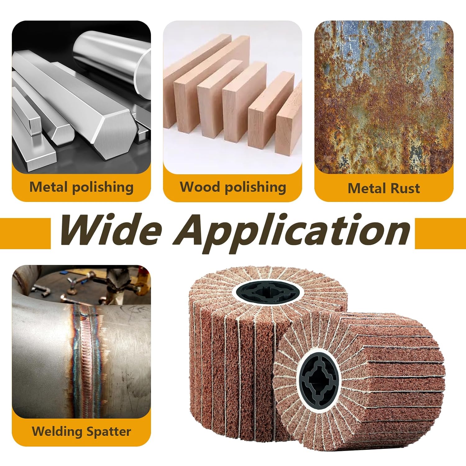 Best Non Woven Wire Abrasive Drawing Polishing Burnishing Wheel Flap Wire Brush Drum Surface Conditioning Tool 7