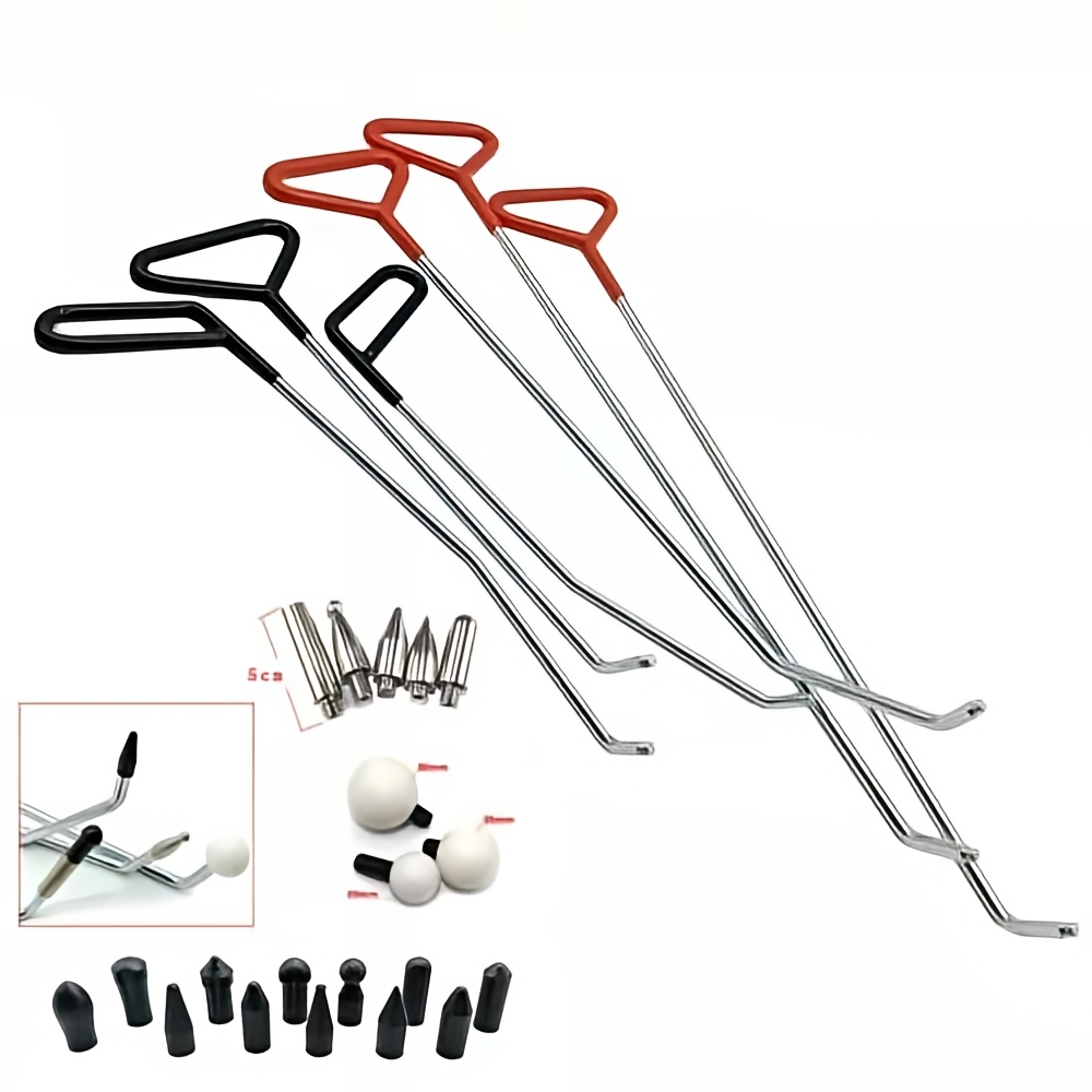 Ferramenta de reparo de amassados ​​em carros, gancho superior de chapa metálica sem amassados, conjunto de pé-de-cabra para cabeça de reposição para reparo de impactos Empresa - Tekway 1