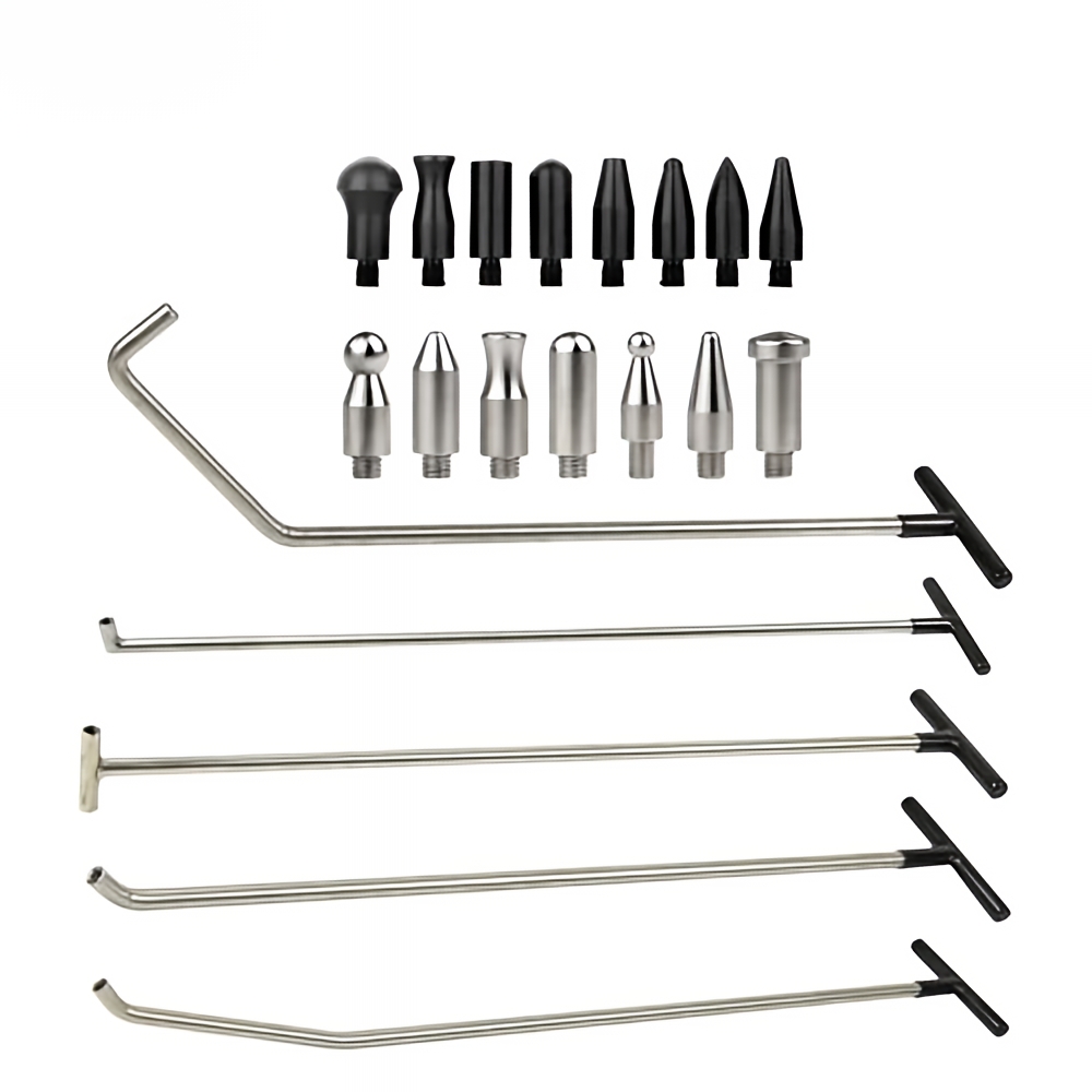 Car dent repair tool, dent free sheet metal hook top hook, bump repair replacement head crowbar set Company - Tekway 8