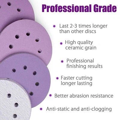 Cakram Pengamplasan Bersih 6-Inci Terbaik hampir bebas debu, berkinerja tinggi, tahan lama, pola berpori Perusahaan - Tekway 8