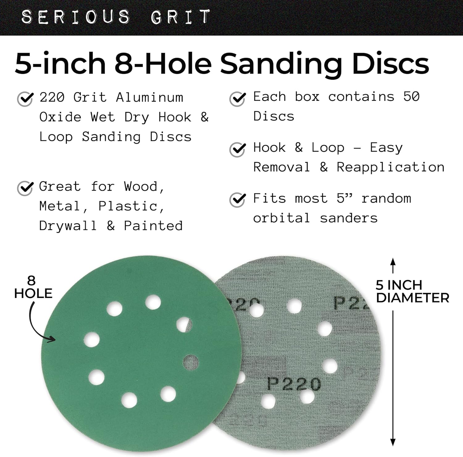 Best green sandpaper Film backed, hook and loop random orbital sandpaper round sandpaper | Tekway Company 2