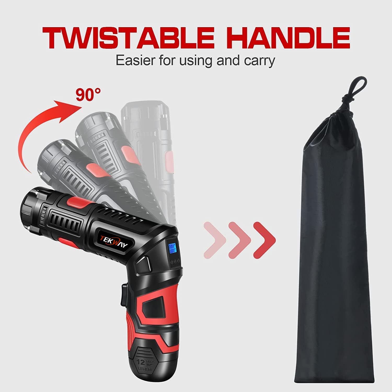 TEKWAY Lithium battery multi-functional folding air pump home car portable air pump manufacturers From China 10