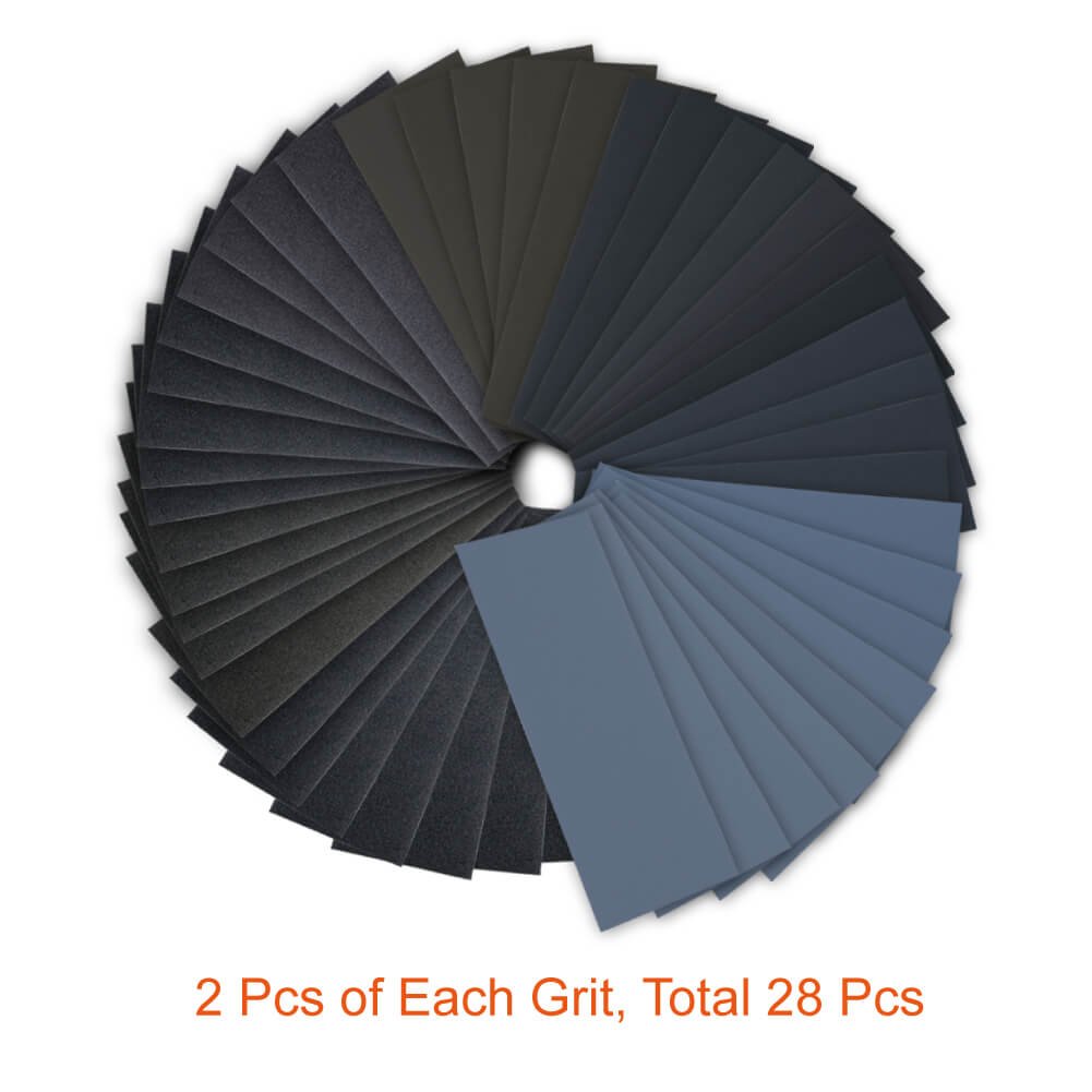 TEKWAY 9 x 3.6 Silicon Carbide Dry Wet Sanding Sheet, for Wood Furniture, Metal Sanding, Automotive Polishing | Tekway 6