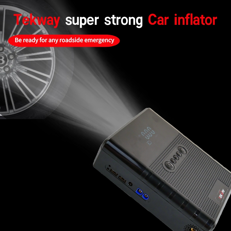 Tekway 818g Portable Tire Inflator 3 in 1 Multi-function Digital Display 12V Electric Air Pump for Car Tires andBicycles 13