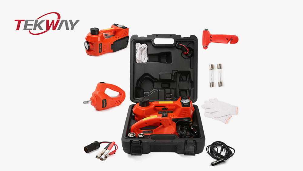Tekway 12V 4T Electric Car Jack Kit With Eclctric Impact Wrench 5