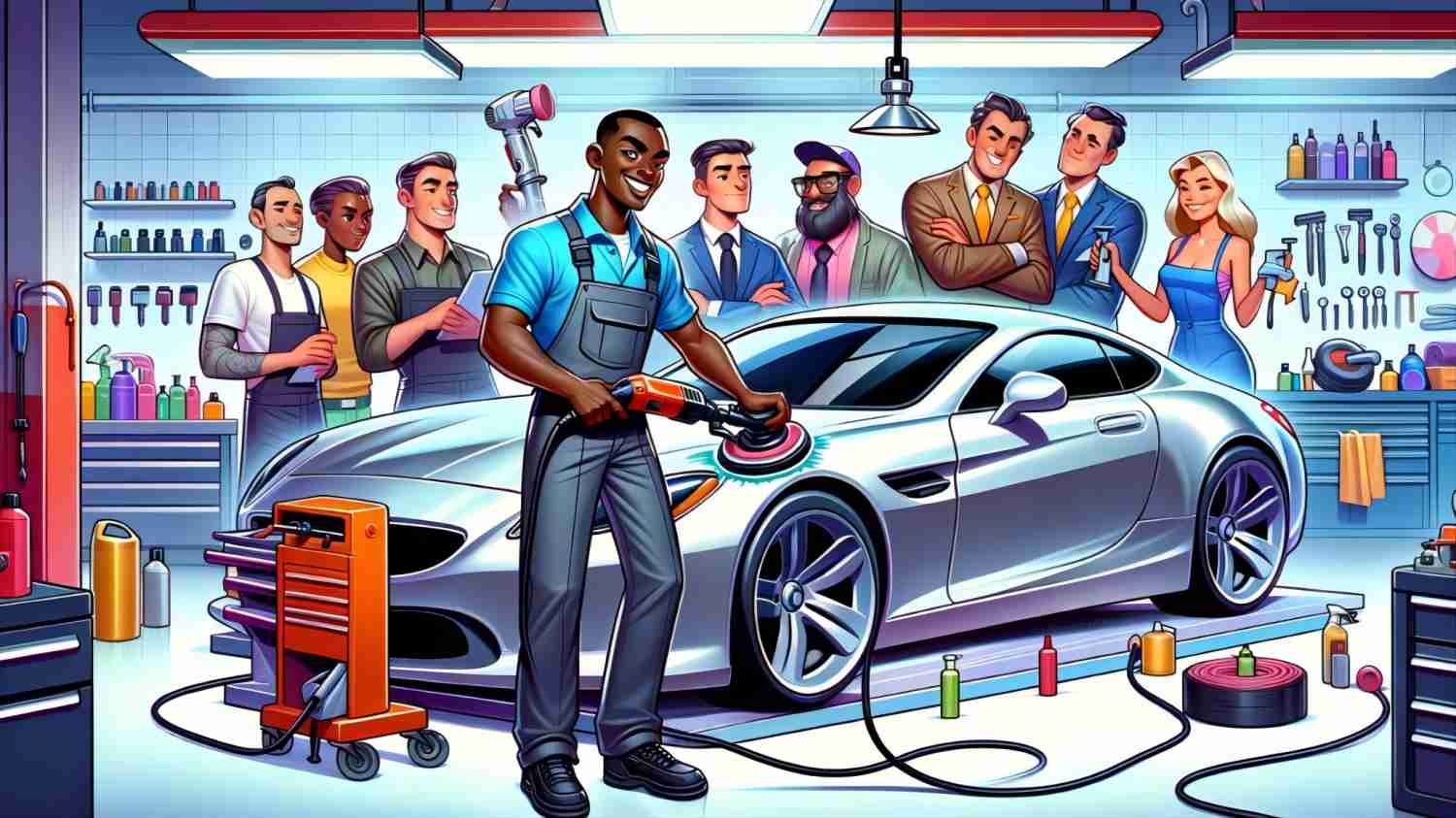 Have you ever seen a double-head polishing machine? Car cleaning and polishing 2-in-1 2