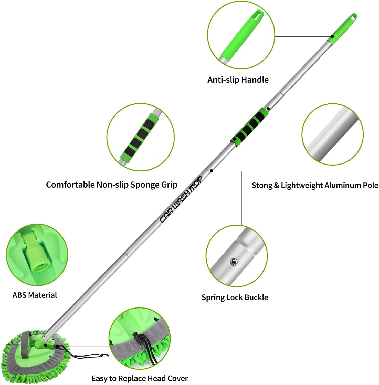 Best Car Wash Brush with Long Handle Chenille Microfiber Car Wash Mop Mitt Car Cleaning Kit Company - Tekway 8