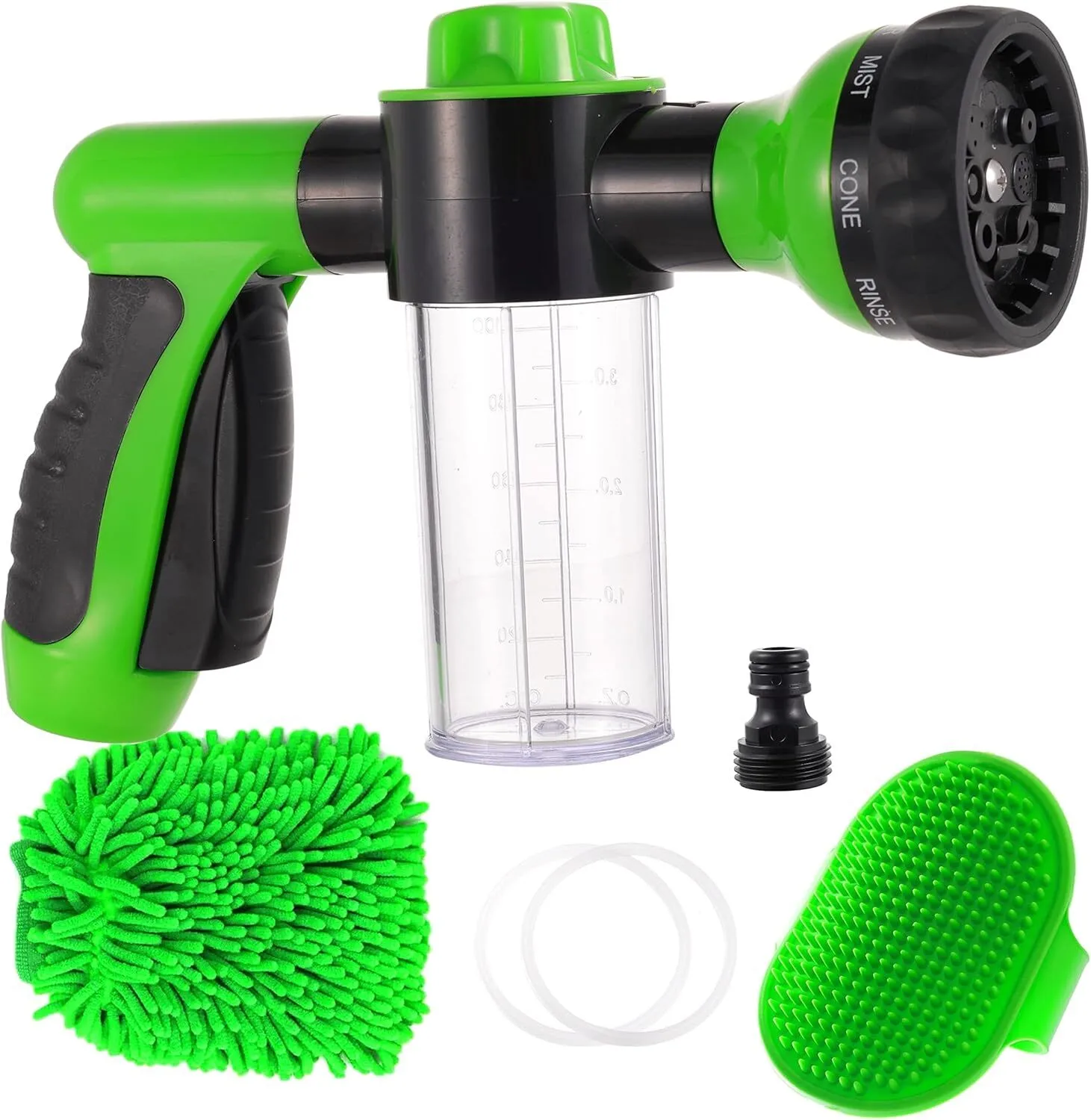 High Pressure 8 in 1 Car Wash Brush Foam Gun,Garden Hose Nozzle Foam Cannon Bottle Soap Sprayer Manufacturer | Tekway 1