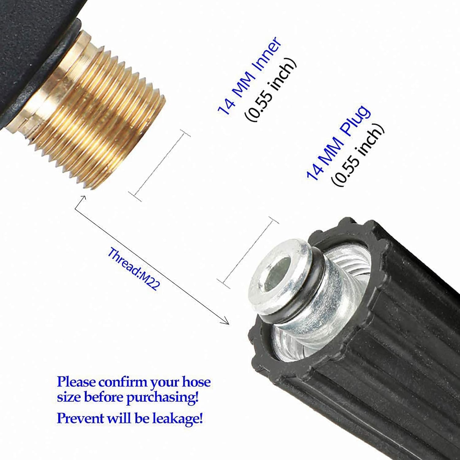 Best High Pressure Washer Gun,3000 PSI Max with 5 Color Quick Connect Nozzles M22 Hose Connector 3.0 TIP- Tekway 4