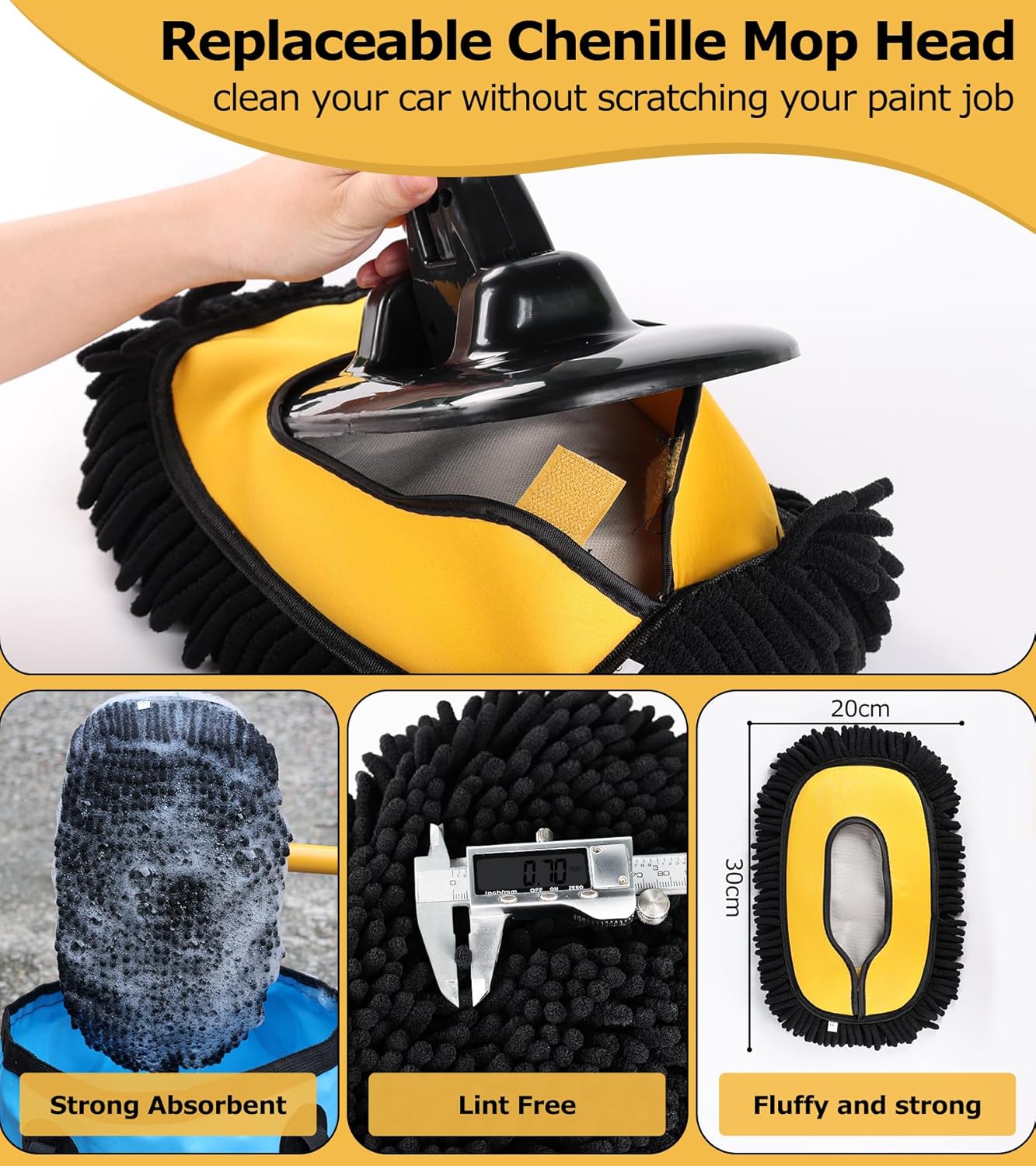 Paras The Ultimate Car Wash Kit: Naarmuuntumaton puhdistus chenilleharjalla, sienellä ja pidennettävällä sauvayhtiöllä - Tekway 6