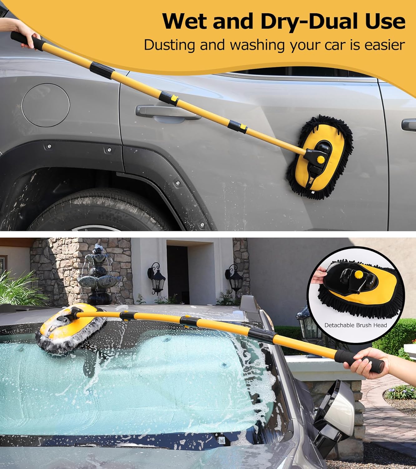 Paras The Ultimate Car Wash Kit: Naarmuuntumaton puhdistus chenilleharjalla, sienellä ja pidennettävällä sauvayhtiöllä - Tekway 5