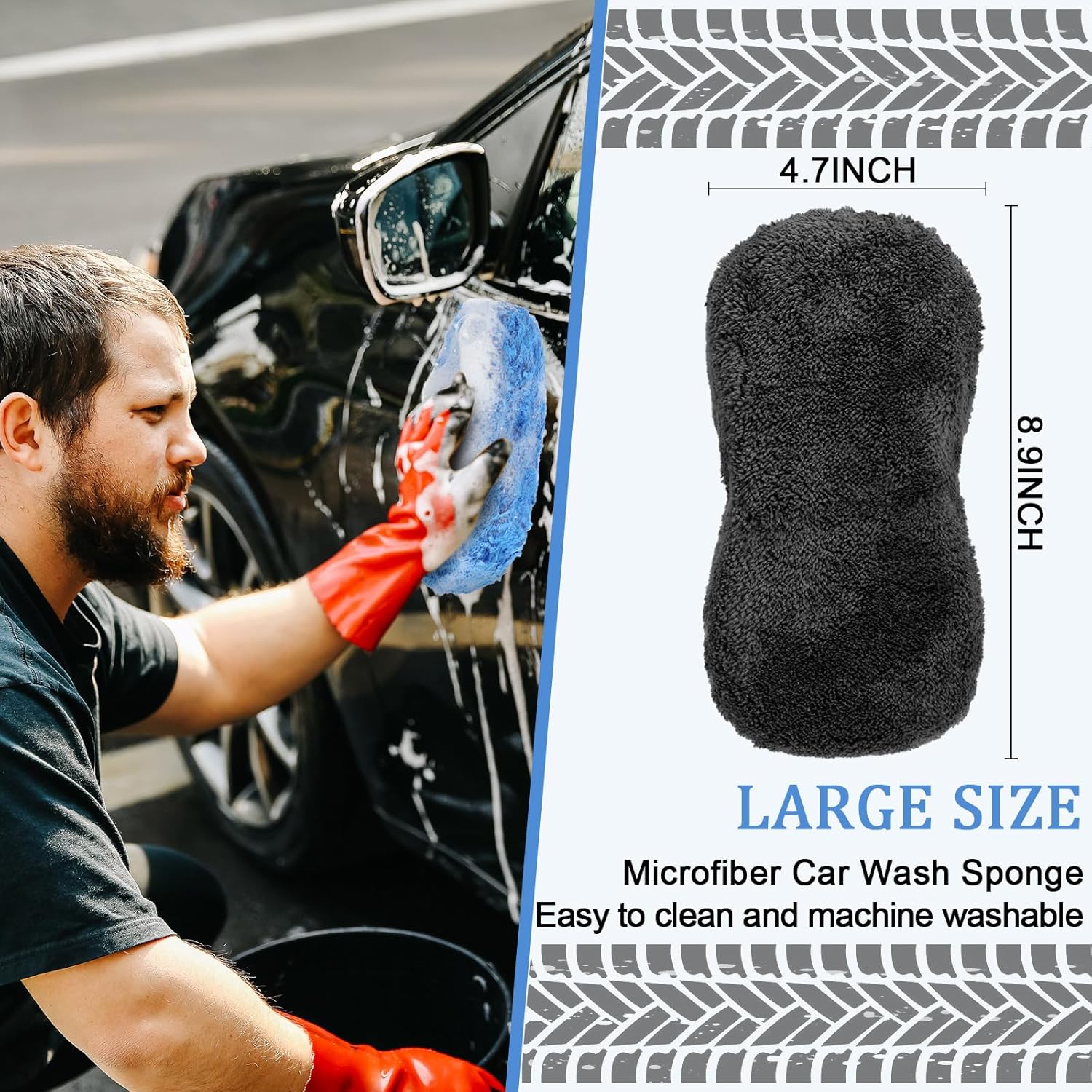 Quality Microfiber Car Wash Sponge for Car Cleaning, Non Scratch Car Sponges Manufacturer | Tekway 6