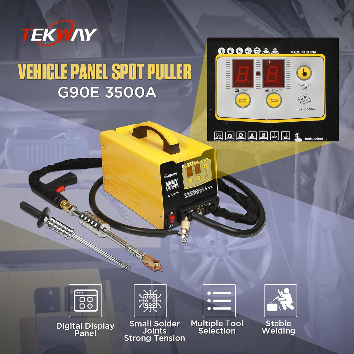 Best Stud Welder Dent Repair Kit 110V, Global Car Repair Tools Multispot Bonnet Door Repair Tool Kit Tekway 9