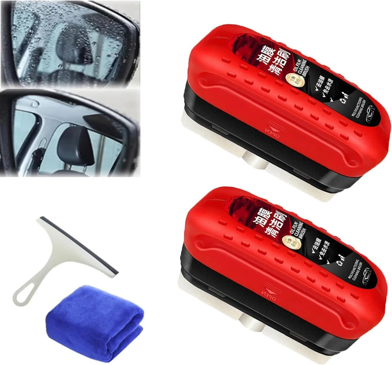 Automotive Oil Film Cleaning Brush Car Oil Film Cleaning Brush, Car Glass Oil Film Cleaner,Glass Cleaning Board Tekway 1