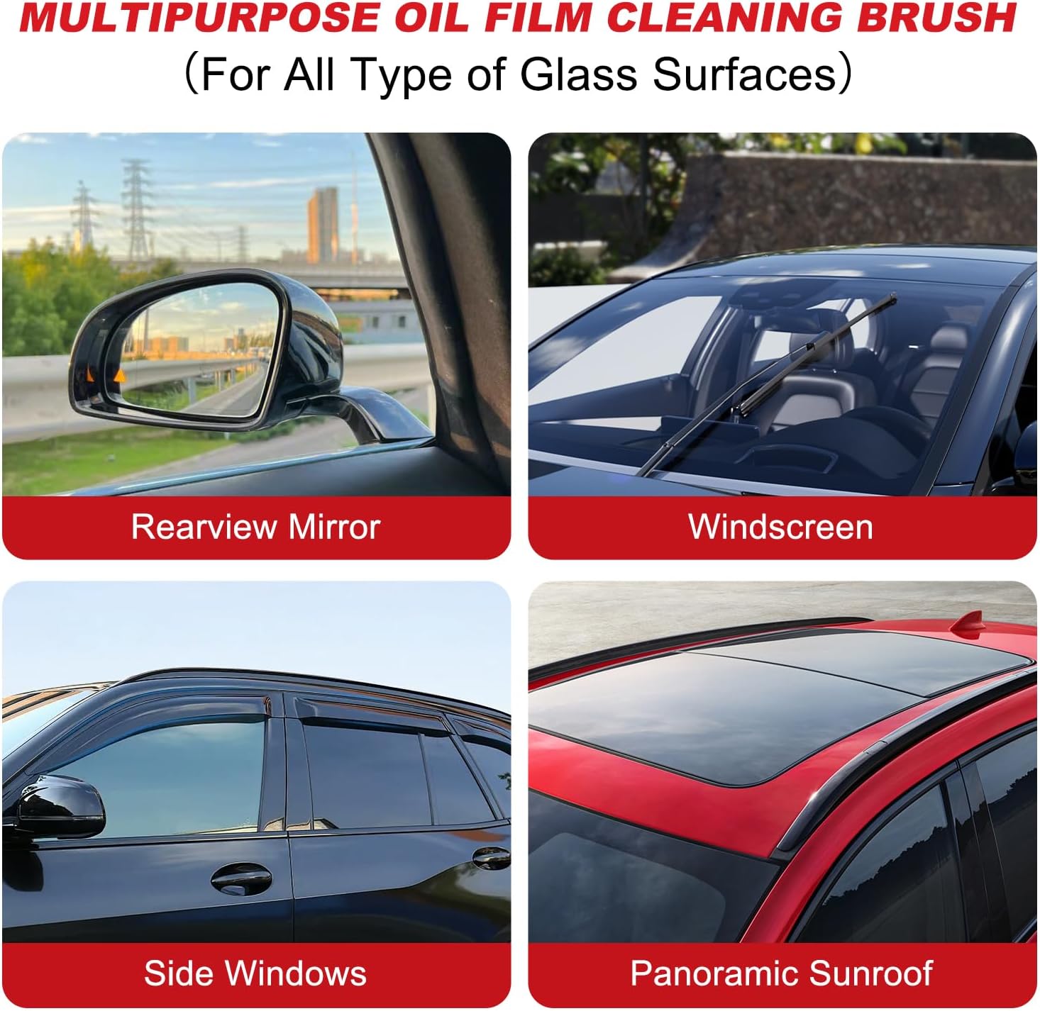 Automotive Oil Film Cleaning Brush Car Oil Film Cleaning Brush, Car Glass Oil Film Cleaner,Glass Cleaning Board Tekway 4
