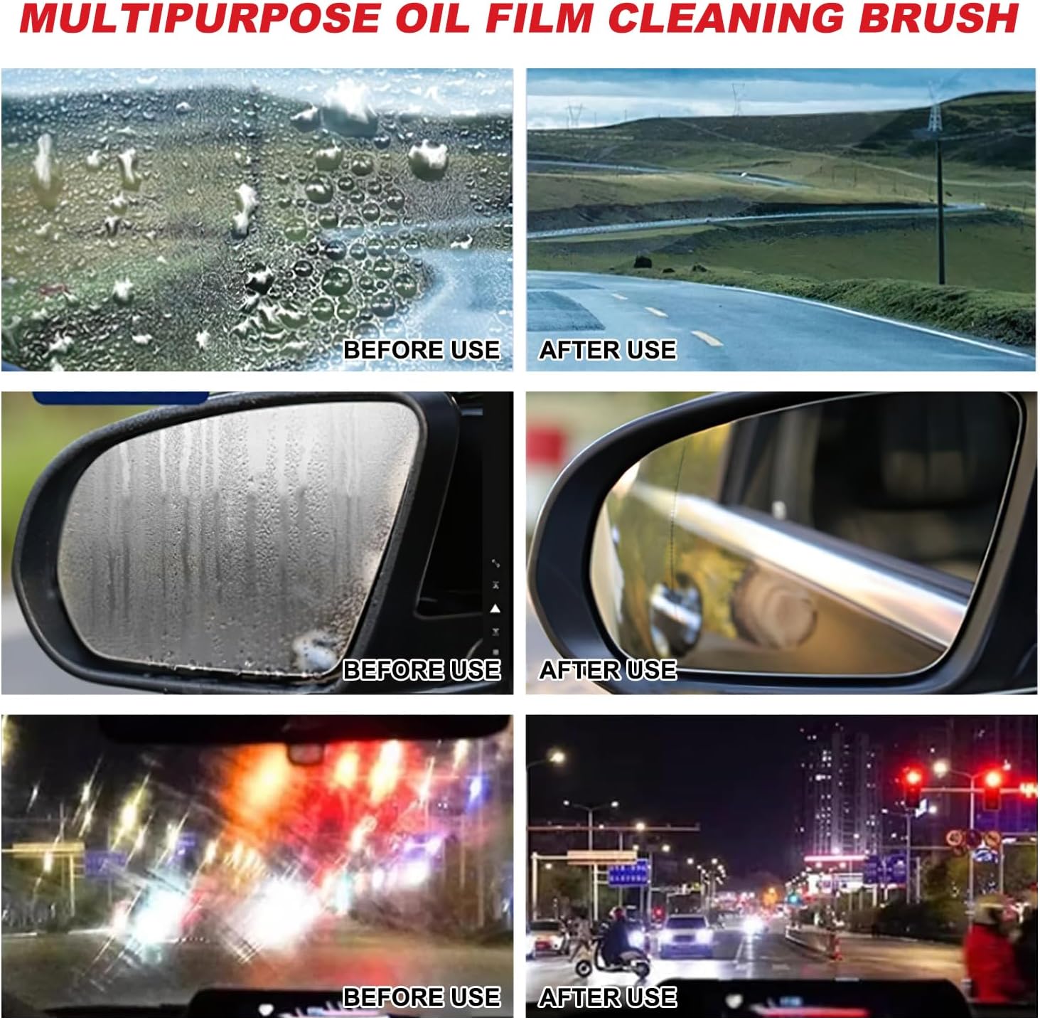 Automotive Oil Film Cleaning Brush Car Oil Film Cleaning Brush, Car Glass Oil Film Cleaner,Glass Cleaning Board Tekway 3