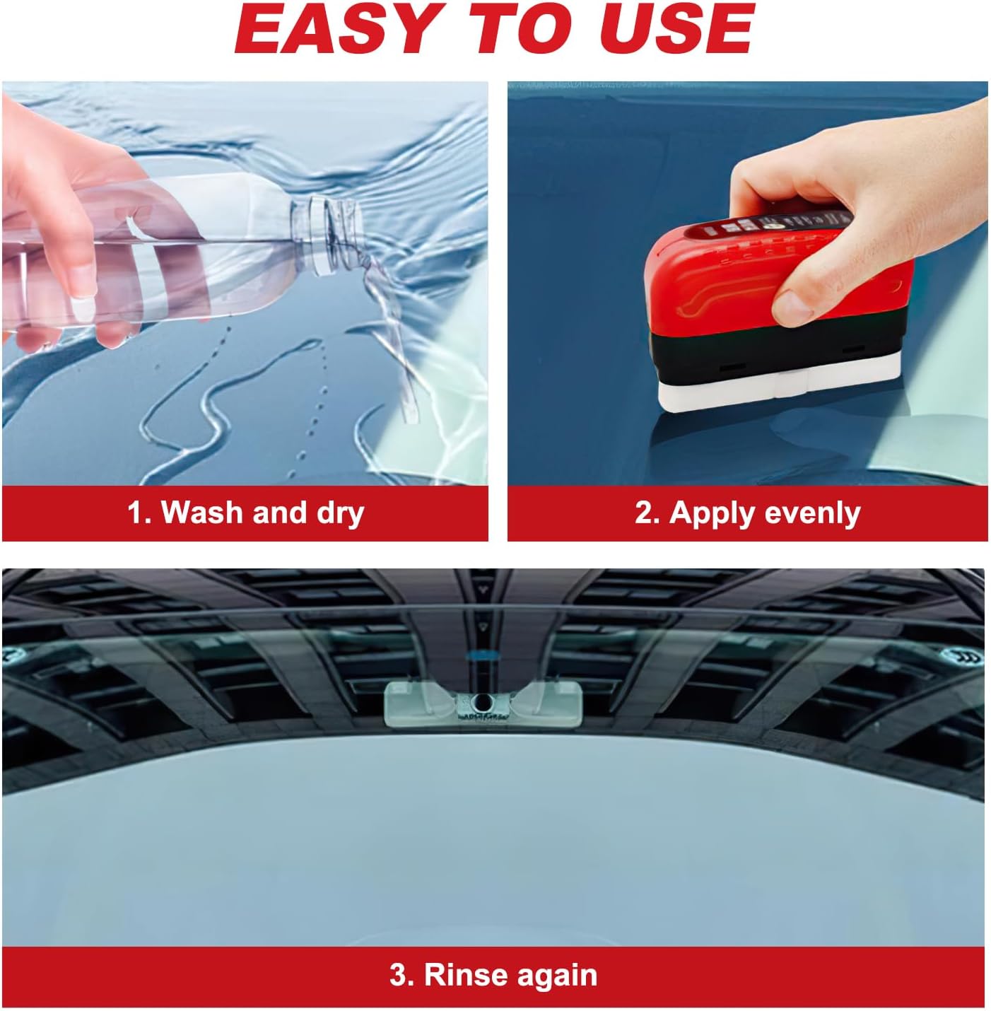Automotive Oil Film Cleaning Brush Car Oil Film Cleaning Brush, Car Glass Oil Film Cleaner,Glass Cleaning Board Tekway 2